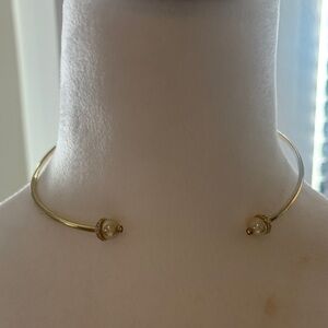 Vince Camuto Gold Open Choker with Pearl Accents
